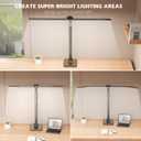 LED Desk Lamp for Home Office - 24W Bright Double Head Desk Light with Clamp Eye Caring Architect Task Light 25 Lighting Modes Adjustable Flexible Gooseneck Lamp (All Black)
