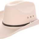 Vintage Western Cowboy hat, Felt hat with Ventilation Holes and Buckle Strap Design, Shiny Unisex Rodeo Fedora hat
