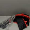 NACENA Broom and Dustpan Set, 52-in Long Adjustable Handle Broom Dustpan Combo with Dustpan Teeth to Automatically Clean Hair Suitable for Home Kitchen Office Hall FloorBlack&Red