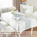 LovePads Clear Table Cover Protector 36 x 60 Inch, 1.5mm Thick Plastic Table Cover, Table Protector for Dining Room Table, Waterproof Vinyl Tablecloth Table Pad Mat for Kitchen, Dresser, Writing Desk