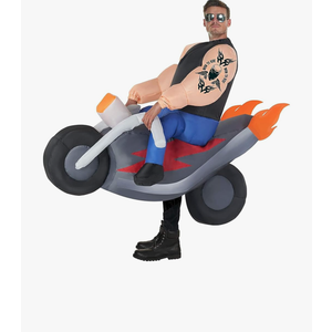 Morph Inflatable Biker Costume, Inflatable Motorcycle Costume, Blow Up Motorbike Rideable Inflatable Costume Adult