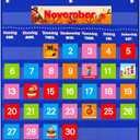 VNOM Blue Calendar Pocket Chart for Classroom, School Pocket Calendar for Kids Learning for Home, Pre-k Homeschool Daycare Classroom Supplies for Teachers