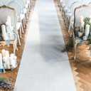 White Aisle Runner for Wedding Ceremony, 2 x 15 ft, Non-Woven Polyester Fabric Carpet Runway Rug - Suitable for Indoor Outdoor Wedding Party Decorations
