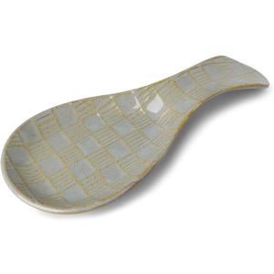 GDCZ 8.5Inch Ceramic Spoon Rest, Large Spoon Holder for Stove Top, Heat-Resistant Cooking Utensil Rest, Dishwasher Safe (Grey)