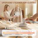 2 In 1 Steamer for Clothes:1550W Powerful Steamer with 1100ml Detachable Tank, 30s Fast Heat-Up, Horizontal & Vertical Use, Portable Wrinkle Remover for Clothes Drapes Bedding (White)