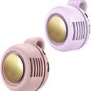 2 x Portable Clip-On Fan, Mini USB Rechargeable 360 Rotatable Fan, Personal Fan 3-Speed Silent Mini Bladeless Fans (Pink and Purple)