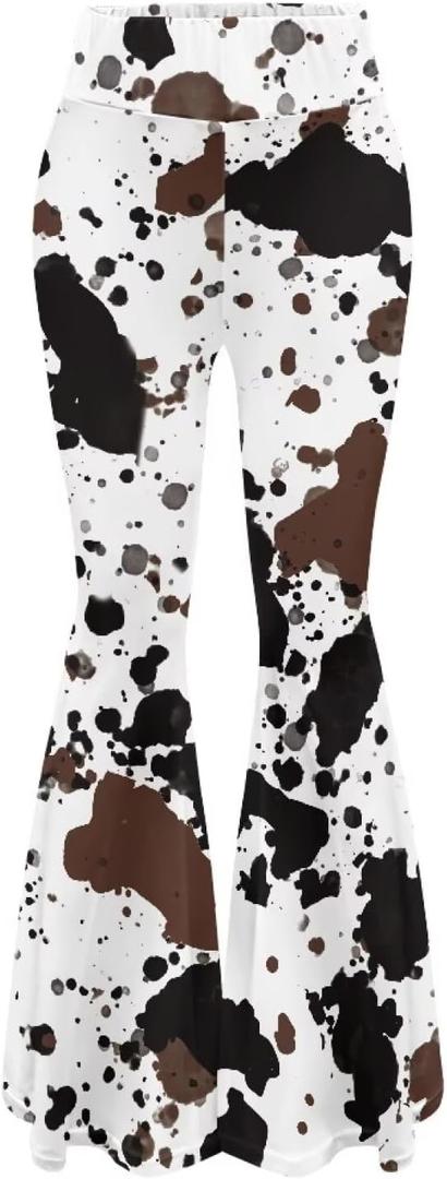 Amzbeauty High Waist Yoga Flare Pants Soft Breathable Bell Bottom Pants for Woman (Large, Cow Spots) Amzbeauty High Waist Yoga Flare Pants Soft Breathable Bell Bottom Pants for Woman (Large, Cow Spots)