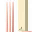 Pickood 10-Inch Tall Dripless Taper Candles Set of 4 - Pearl Pink Tapered Candles, Perfect for Christmas - Smokeless, Unscented, Long Burning - Hand Poured, Colored Tall Candlesticks - Rosa Perla