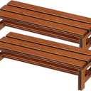 ibasenice 2Pcs Miniature Dollhouse Bench Set - 1:12 Scale Wooden Park Chair Furniture Accessories, Tiny Brown Garden Benches for Fairy Gardens, Christmas Village, Crafts, and Photography Props