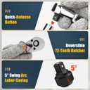 6-Piece Flex Head Ratchet Set, 1/4", 3/8", 1/2" Drive, Swivel Head Ratchet Wrench with Extension Bar, 72 Tooth, 180 Adjustable, Quick-Release, Flexible Ratchet Handle with EVA Foam