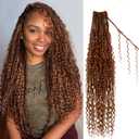 Boho Faux Locs Crochet Hair 30 Inch Goddess Locs 8 Packs Boho Soft Locs with Curly Ends Pre-looped Long Bohemian River Locs Crochet Hair for Black Women(30Inch, #30)
