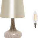 Simple Designs LT3039-CHA-LB 14.17" Mosaic Tiled Glass Genie Table Lamp with LED Bulb, Champagne (unspecified)