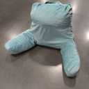 Back Pillow for Bed Sitting up, Reading Pillow for Sitting in Bed Adult, Back Support Pillow, Memory Foam Sit up Lounge Backrest Pillow with Arms for TV, Couch, Chair, Dorm, 18 Inch, Lake Blue