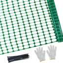 PotatoLife Plastic Mesh Fence Safety Fence, Extra Strength 4'x100' Roll with 100 Zip Ties, Resuable Temporary Netting for Garden Fencing, Construction, Snow Fencing, Animal Barrier, Poultry, Deer, Dog