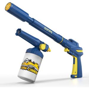 5-in-1 Pressure Washer Gun with Foam Cannon, Built-in 5 Spray Nozzles, M22-14 & M22-15 Adapters, 3/8" Quick-Connect Adapter – Power Washer Gun for Car & Home Cleaning