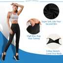 High Waisted Leggings for Women - No See Through Tummy Control Cycling Workout Yoga Pants with Pockets Reg & Plus (Black)