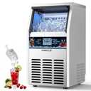 GSEICE Ice Maker Machine 80lbs/24H with 12lbs Ice Storage Capacity | 32Pcs Clear Ice Cubes Ready in 10mins, Ice Makers Countertop with LED Display, 24H Timer, Self-Cleaning, ETL
