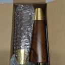 Mid-Century Modern Couch Legs - Set of 4, 6 Inch Brown Round Tapered with Brass Base for Cabinets, Coffee Table, Ottoman, Sofa, Loveseat, Armchair