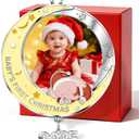 Babys First Christmas Photo Ornament 2025 Girl - Personalized Pink Elephant Ornament - My 1st Xmas Tree New Baby Girl Picture Keepsake Ornaments Decoration