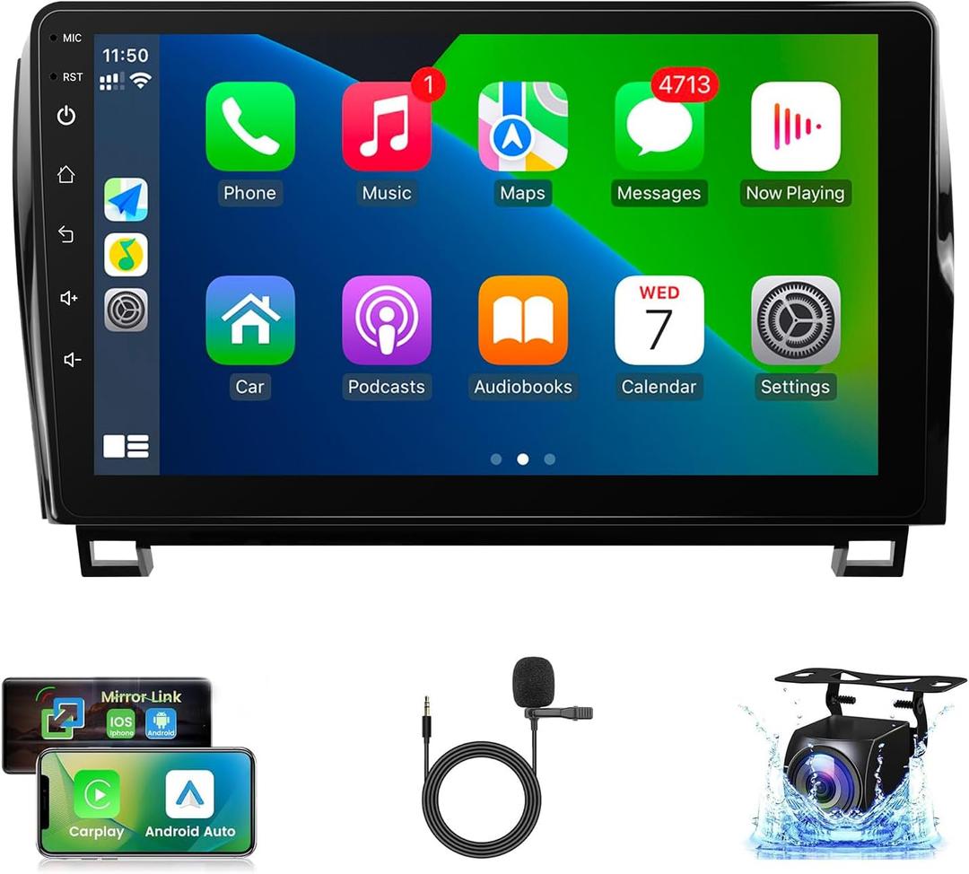 Naifay Android Car Radio for Toyota Tundra 2007-2013 Toyota Sequoia 2008-2018 Stereo, 10.1inch IPS Touch Screen for Toyota Tundra Car Stereo with Carplay Android Auto Bluetooth GPS WiFi FM
