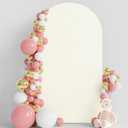 Wokceer 7.2FT Wedding Arch Backdrop Cover Spandex Fitted Ivory Arch Covers Round Top Chiara Arches Backdrop Cover for Birthday Party Ceremony Banquet Decoration