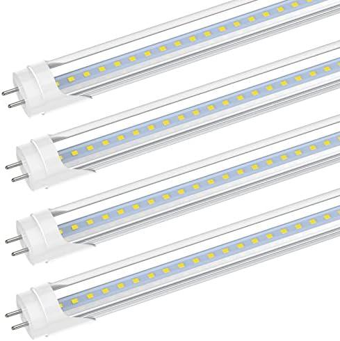 Romwish 2FT LED Type A+B Tube Light, 10W(24W Equivalent), 5000K, 1120LM, Plug and Play or Ballast Bypass, Double End Powered, 24 Inch F20T12 Fluorescent Bulb Replacement, Clear, 4 Pack