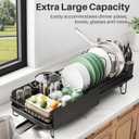 Large Expandable Dish Drying Rack for Kitchen Counter, 19.3-29.4 in, Black