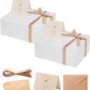 LIFELUM White Gift Boxes 2 Pack 13.85 x 8.35 x 4.45 Large Gift Boxes with Magnetic Lid Wedding Box for Presents Contains Card, Ribbon, Shredded Paper Filler Box for Gift
