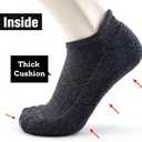 Busy Socks Ankle Hiking Socks Merino Wool for Men Women, No Show Merino Wool Dress Performance Support Athletic Cushion Tab Socks, Dark Grey, Large, 6 Pairs