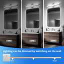 Combuh 24Inch LED Bathroom Vanity Light Bar, Color Changing 3CCT Dimmable Shining Over Mirror Lighting Fixture, Indoor Wall Sconces Modern 14W Chrome