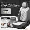 Coverado Car Seat Covers Full Set, Seat Covers for Cars, Front Seat Covers and Back Seat Cover Waterproof Leather Automotive Seat Cover, Universal Car Interior Protectors for Most Cars Light_Gray