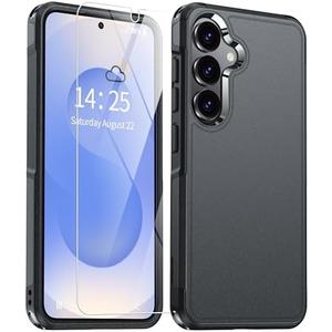 ANTSHARE for Samsung Galaxy S25/S24 Case, S25 Case with Tempered Glass Screen Protector, [Military-Grade Drop Protection] Heavy Duty Shockproof Phone Case for Galaxy S25 5G, Black, 5 Pack