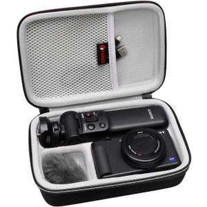 XANAD Travel Case for Sony ZV-1F / ZV-1 / ZV-1 II with Vlogger Accessory Kit Tripod (GP-VPT2 BT) and Microphone,Mesh Pocket for USB Cables Charger (Grey)