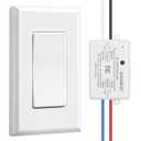 Suraielec Wireless Remote Light Switch, No Wiring, No WiFi, 100ft RF Range, Pre-Programmed, Expandable Wireless Wall Switch and Receiver Kit, Remote Control Light Fixture for Lamp, Ceiling Light, Fan