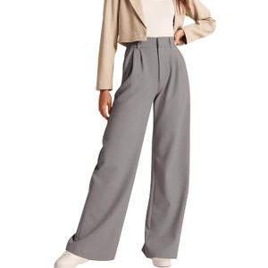 NIMIN High Waisted Work Pants for Women Business Casual Outfits 2026 Office Dress Pants Trousers with Pockets (Large, Grey)