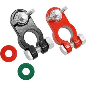 Zinc-Plated Terminal Ends, Car Battery Terminal Clamps Connectors, Universal Negative & Positive Battery Cable Terminals with Felt Fiber Washers, Top Post Terminal Connectors for Car Truck Marine Boat