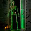 JOYIN 6.9 FT Halloween Posable Life Size Skeleton, Full Body Realistic Skeleton Bones with Movable Joints for Halloween Indoor Outdoor Party Decoration, Spooky Scene Prop, Haunted House Decor