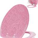 Angol Shiold ELONGATED Pink Toilet Seat Resin Glitter, Slow Close Heavy Duty Acrylic Toilet Seats for Standard Toilets, Easy Installation & Cleaning(19Inch, Pink Glitter, Upgraded hinges)