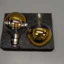 Half Chrome Light Bulb,6W (60W Equivalent) Dimmable LED Edison Bulbs,G80/G25 Globe Shape Decorative,Half Gold Reflected Light,2700K Soft White E26 Base Pack of 2