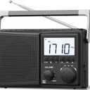 LEOTEC AM FM Radio with Bluetooth,Portable Radio Strong Reception,Plug in Wall,Battery Operated,10 White Noise Sounds,Digital Sleep Timer,Headphone Jack,Volume Control,Easy to Use,Gifts for Seniors