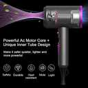 slopehill Professional Ionic Hair Dryer, Powerful 1800W Fast Drying Low Noise Blow Dryer with 2 Concentrator Nozzle 1 Diffuser Attachments for Home Salon Travel (Grey)