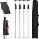 10FT Dust Barrier Poles 4 Pack with Carry Bag, Stainless Steel Retractable Zipper Wall Poles Kit for Renovation, Remodeling and Isolation Work