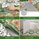 Ileading Vintage Runner Rug for Hallway, Machine Washable Area Rug Runners with Rubber Backing, Non Slip Kitchen Floor Mat for Bedroom Livingroom (Green 2x6ft)