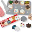 Melissa & Doug Slice and Bake Cookies Wooden Play Food Set with Toppings Pretend Cookies and Baking Sheet, Wooden Play Food Set, Toy Baking for Kids Ages 3+