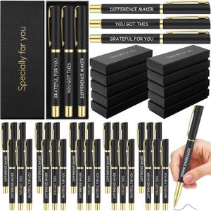 Tenceur 10 Set 50 Pcs Employee Appreciation Gifts Ballpoint Pens with Boxes and Cards Thank You Gifts in Bulk for Nurse Teacher Coworker Staff Team Member Office Supplies
