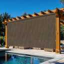 Outdoor Roller Shades for Patio 10'Wx8'H Mocha, 90% UV Block & Privacy Protection Outdoor Blinds, Cordless Porch Shades Outdoor Roll Up with Splicing Design 20-Min Install