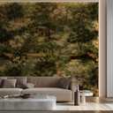 Vintage Chinoiserie Garden Peel and Stick Wall Mural, Canvas Wallpaper, 160" x 110"