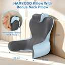 Reading Pillow for Sitting in Bed,22" H Back Support Pillow for Sitting up,Back Rest & Lumbar Support Pillows with Arms, Bed Rest Chair Cushion,Chaise Lounges Reclining,Gaming,Work,Resting(Grey&Blue)