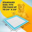 TidyFriend Dog Pee Pad Holder Tray - Fits Up to 24 x 24 Pee Pad Holder for Dogs - Stable Grip, Raised Edges, Quick-Wipe Silicone Surface Dog Pad Holder for Indoor Flooring Protection (Sky Blue)