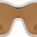 Oversized Trendy Wrap Around Sunglasses for Women Men - Cool Concert shades 2000s Retro Round Big Shield Glasses